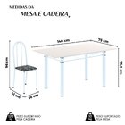 Conjunto De Mesa Tubular 140cm X 75cm Tampo Em Vidro Com 6 Ca