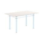 Conjunto De Mesa Tubular 140cm X 75cm Tampo Em Vidro Com 6 Ca