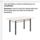 Conjunto De Mesa Tubular 140cm X 75cm Tampo Em Vidro Com 6 Ca