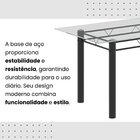 Conjunto De Mesa Tubular 140cm X 75cm Tampo Em Vidro Incolor