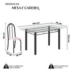 Conjunto De Mesa Tubular 140cm X 75cm Tampo Em Vidro Incolor