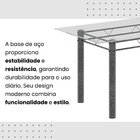 Conjunto De Mesa Tubular 140cm X 75cm Tampo Em Vidro Incolor