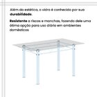 Conjunto De Mesa Tubular 140cm X 75cm Tampo Em Vidro Incolor