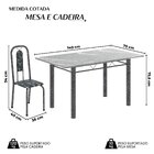 Conjunto De Mesa Tubular 140cm X 75cm Tampo Granito Topázio C