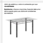 Conjunto De Mesa Tubular 140x75cm Tampo Em Vidro Incolor Com