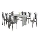 Conjunto De Mesa Tubular 180cm X 75cm Tampo Granito Topázio C