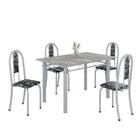 Conjunto De Mesa Tubular 4 Cadeiras 100x60cm Mart Perola Com