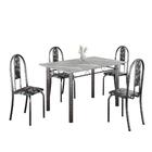Conjunto De Mesa Tubular 4 Cadeiras 100x60cm Mart Prata Com T