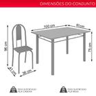 Conjunto De Mesa Tubular 4 Cadeiras 100x60cm Mart Prata Com T