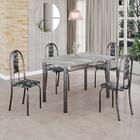 Conjunto De Mesa Tubular 4 Cadeiras 100x60cm Mart Prata Com T