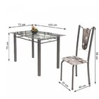 Conjunto De Mesa Tubular 4 Cadeiras 120cm Com Tampo De Vidro