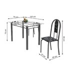 Conjunto De Mesa Tubular 4 Cadeiras 120cm Com Tampo De Vidro