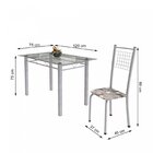 Conjunto De Mesa Tubular 4 Cadeiras 120cm Com Tampo De Vidro