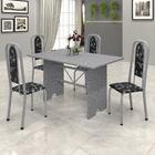 Conjunto De Mesa Tubular 4 Cadeiras 120x75cm Mart Perola Com