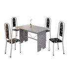 Conjunto De Mesa Tubular 4 Cadeiras 120x75cm Mart Perola Com