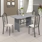 Conjunto De Mesa Tubular 4 Cadeiras 120x75cm Mart Prata Com T