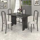 Conjunto De Mesa Tubular 4 Cadeiras 120x75cm Mart Prata Com T