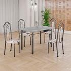 Conjunto De Mesa Tubular 4 Cadeiras 120x75cm Mart Prata Com T