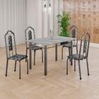 Conjunto De Mesa Tubular 4 Cadeiras 120x75cm Mart Prata Com T