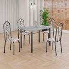 Conjunto De Mesa Tubular 4 Cadeiras 120x75cm Mart Prata Com T