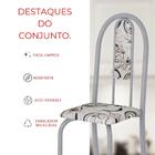 Conjunto De Mesa Tubular 4 Cadeiras 70x70cm Mart Perola Com T