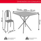Conjunto De Mesa Tubular 4 Cadeiras 70x70cm Mart Prata Com Ta