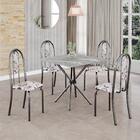 Conjunto De Mesa Tubular 4 Cadeiras 70x70cm Mart Prata Com Ta
