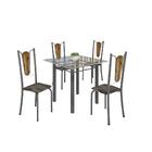 Conjunto De Mesa Tubular 4 Cadeiras 75x75cm Mart Prata Com Ta