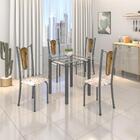 Conjunto De Mesa Tubular 4 Cadeiras 75x75cm Mart Prata Com Ta