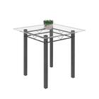 Conjunto De Mesa Tubular 4 Cadeiras 75x75cm Mart Prata Com Ta