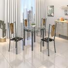 Conjunto De Mesa Tubular 4 Cadeiras 75x75cm Mart Prata Com Ta