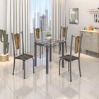 Conjunto De Mesa Tubular 4 Cadeiras 75x75cm Mart Prata Com Ta