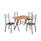 Conjunto De Mesa Tubular 62 100x60cm Tampo Em Mdf Cinamomo Co