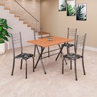 Conjunto De Mesa Tubular 62 100x60cm Tampo Em Mdf Cinamomo Co