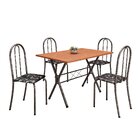 Conjunto De Mesa Tubular 62 100x60cm Tampo Em Mdf Com 4 Cadei