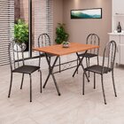 Conjunto De Mesa Tubular 62 100x60cm Tampo Em Mdfcom 4 Cadeir