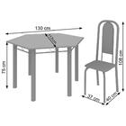 Conjunto De Mesa Tubular 6 Cadeiras 130x112cm Mart Prata Com
