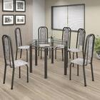 Conjunto De Mesa Tubular 6 Cadeiras 130x112cm Mart Prata Com