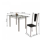 Conjunto De Mesa Tubular 6 Cadeiras 140cm Com Tampo De Vidro