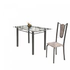 Conjunto De Mesa Tubular 6 Cadeiras 140cm Com Tampo De Vidro