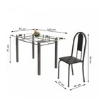 Conjunto De Mesa Tubular 6 Cadeiras 140cm Com Tampo De Vidro