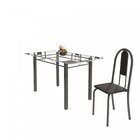 Conjunto De Mesa Tubular 6 Cadeiras 140cm Com Tampo De Vidro