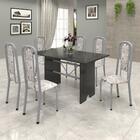 Conjunto De Mesa Tubular 6 Cadeiras 140x75cm Mart Perola Com