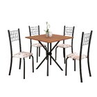 Conjunto De Mesa Tubular 70cm X 70cm Tampo Em Mdf Com 4 Cadei