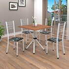 Conjunto De Mesa Tubular 70cm X 70cm Tampo Em Mdf Com 4 Cadei