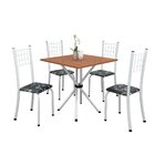 Conjunto De Mesa Tubular 70cm X 70cm Tampo Em Mdf Com 4 Cadei