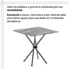 Conjunto De Mesa Tubular 70cm X 70cm Tampo Granito Topázio Co