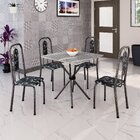 Conjunto De Mesa Tubular 70cm X 70cm Tampo Granito Topázio Co