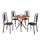 Conjunto De Mesa Tubular 70cm X 70cm Tampo Mdf Com 4 Cadeiras