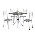 Conjunto De Mesa Tubular 70x70cm Tampo Em Ardósia Com 4 Cadei